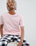 Asos Design Relaxed Fit T-shirt With Crew Neck In Pink