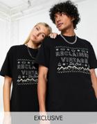 Reclaimed Vintage Inspired Unisex Relaxed T-shirt With Ski Logo Embroidery In Black