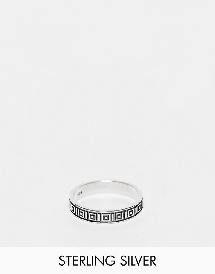 Asos Design Sterling Silver Pinky Band Ring Spiral Design