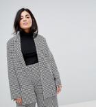 Asos Curve Tailored Power Blazer In Dogstooth - Multi