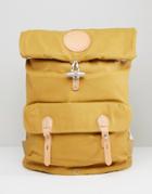 Stighlorgan Reilly Backpack With Roll Top In Lacquered Cotton Canvas - Yellow