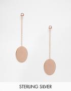 Lavish Alice Sterling Silver Rose Gold Plated Drop Chain Oval Earrings - Rose Gold