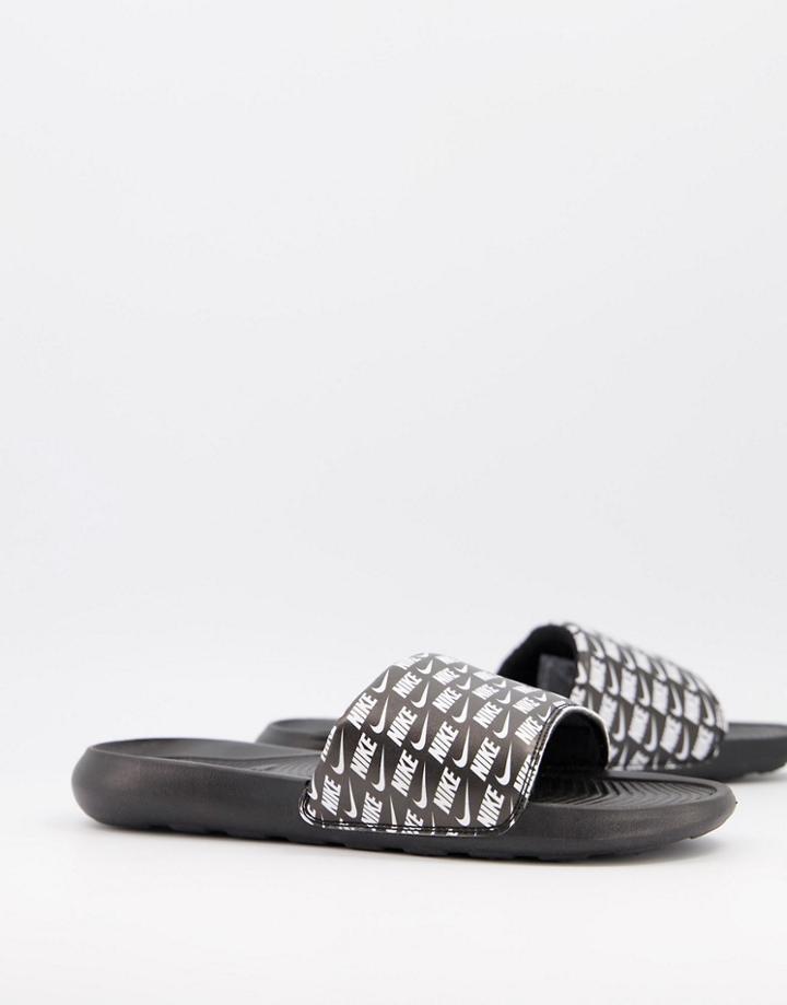 Nike Victori Slides In Logo Print-black