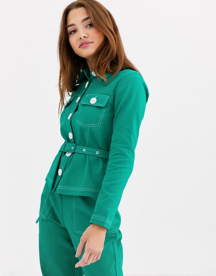 The East Order Frida Belted Shirt Two-piece-green