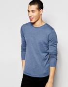 Selected Homme Crew Neck Knitted Sweater - Blue Grotto Melange