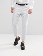 Asos Wedding Skinny Crop Pants In Light Gray Cotton Sateen - Gray