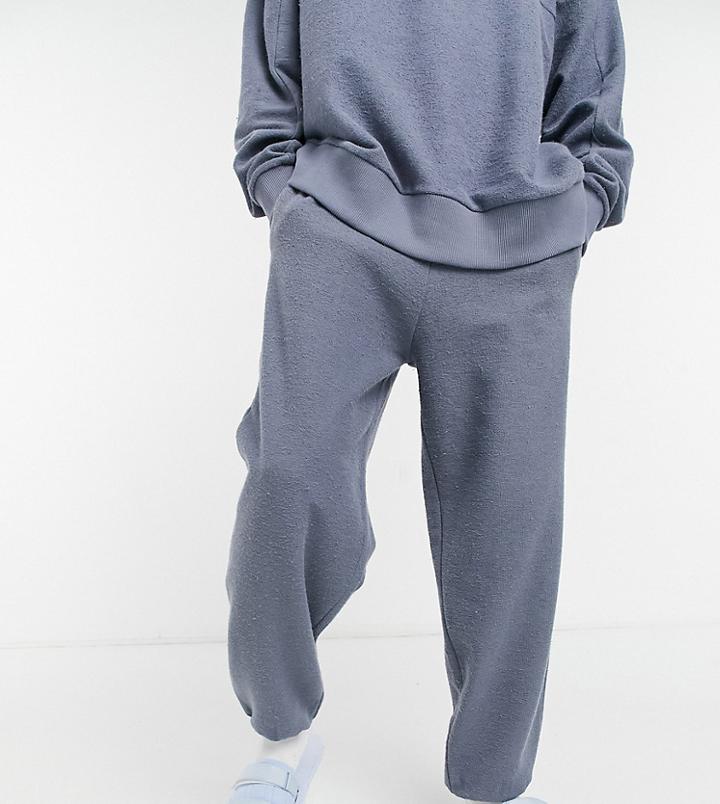 Collusion Oversized Sweatpants In Reverse Loop Back Fabric In Charocal Set-grey