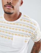 Soul Star Geo-tribal Top Pocket T-shirt - Cream