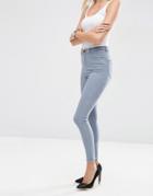 Asos Ridley High Waist Skinny Jeans In Nevaeh Gray - Gray