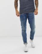 Nudie Jeans Co Tight Terry Super Skinny Fit Jeans In Still Indigo Cross Wash-blue