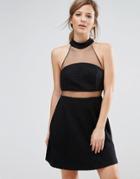 New Look Mesh Insert Mesh Mini Dress - Black