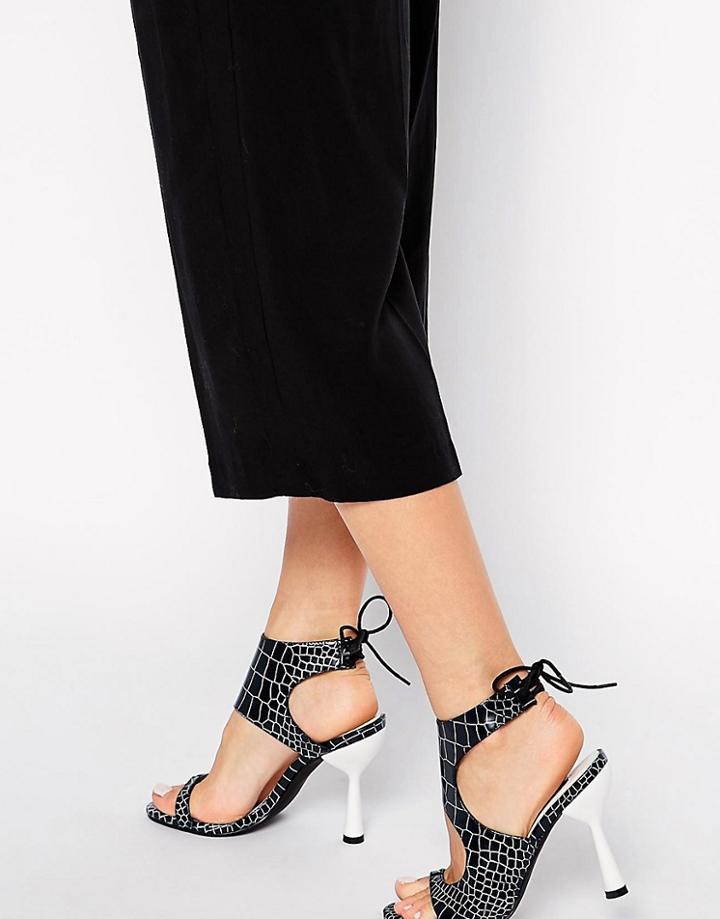 Senso Pagan I Croc Effect Heeled Sandals - Black