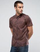 New Look Regular Fit Shirt With Floral Print In Brown - Brown