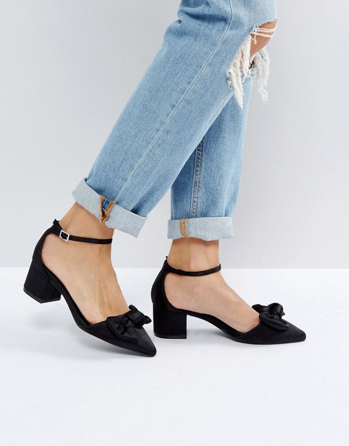 New Look Bow Detail Block Heel Shoe - Black