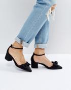 New Look Bow Detail Block Heel Shoe - Black