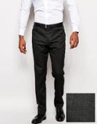 Asos Slim Fit Suit Pants In Geo Design - Charcoal