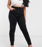 Dr Denim Plus Nora High Waisted Mom Jean In Black