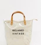 Reclaimed Vintage Inspired Clear Plastic Tote Bag With Logo Canvas Inner - Brown