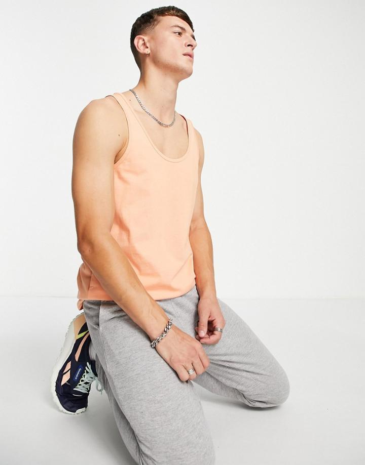 Asos Design Organic Vest In Orange