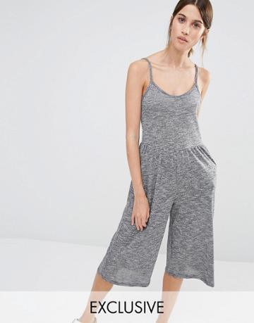 Stitch & Pieces Culotte Jumpsuit - Gray