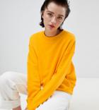 Weekday Cropped Sweatshirt In Warm Yellow