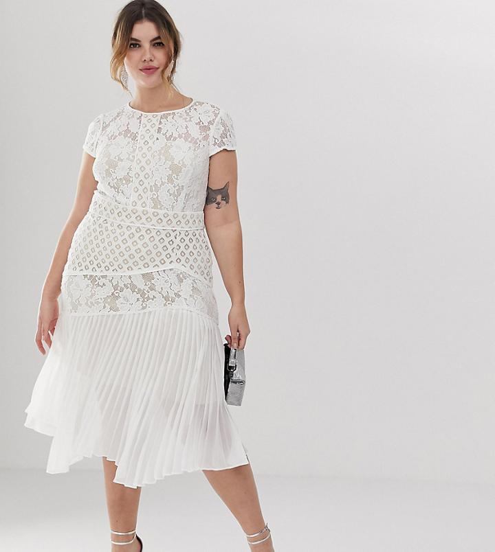 Coast Plus Wendy Lace Shift Dress - White