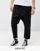 Asos Oversized Tapered Chino In Black - Black