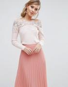 Coast Lileth Lace Bardot Knit Top - Pink