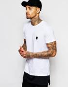 Religion Exclusive Longline T-shirt With Contrast Panel - White