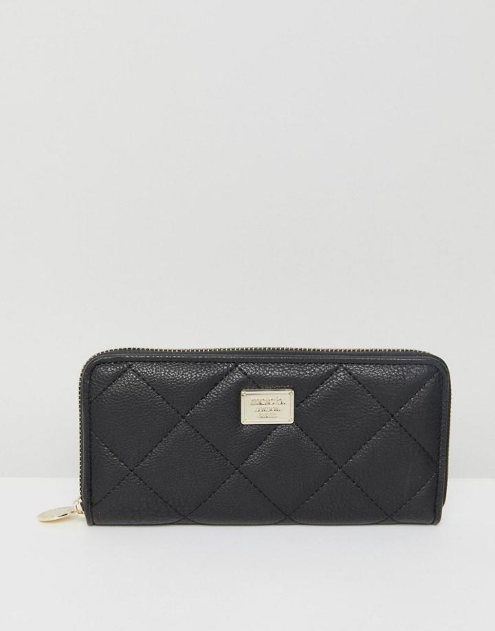 Marc B Quilted Zip Around Purse - Black