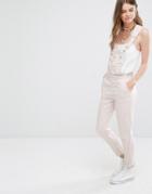Pull & Bear Denim Overalls In Pale Pink - Pink
