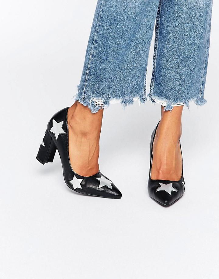 Daisy Street Star Heeled Shoes - Black