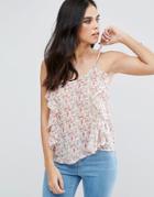 Unique 21 Ditzy Floral Tank Top With Ruffle Detail - Multi