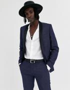 Twisted Tailor Super Skinny Tuxedo Suit Jacket With Blue Fleck