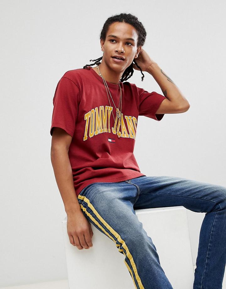 Tommy Jeans Collegiate Capsule T-shirt In Red - Red