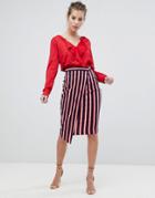 Vesper Stripe Wrap Skirt - Multi