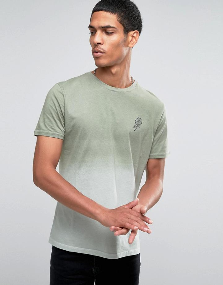 Hoxton Denim T-shirt Rose Dip Dye - Brown