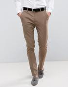 Asos Skinny Suit Pants In Latte Brown - Brown