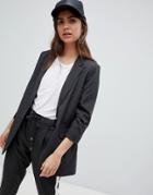 B.young Suit Jacket With Ruched Sleeves - Gray