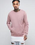 Yourturn Sweatshirt In Pink With Drop Shoulder - Pink