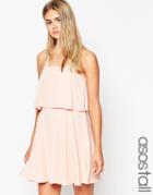 Asos Tall Bandeau Crop Top Skater With Wide Straps - Blush $24.00