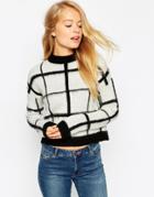 Asos Sweater In Brushed Check - Mono