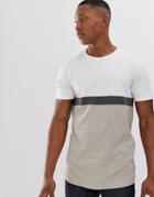 Jack & Jones Premium Color Block Stripe T-shirt In Stone - Beige