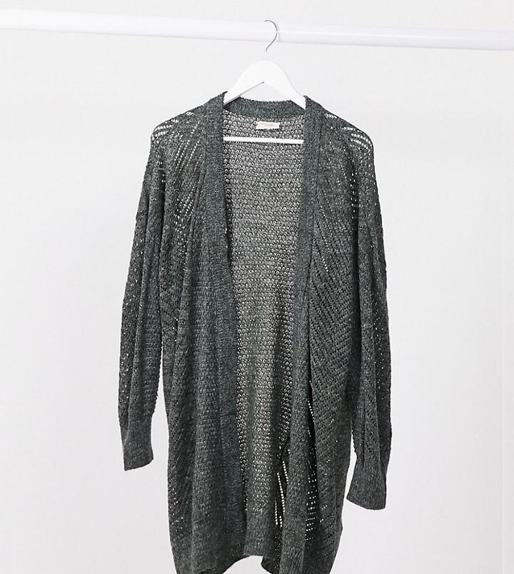 Only Curve Cardigan In Dark Green