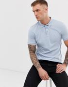 Asos Design Organic Jersey Polo In Blue - Blue