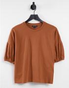 Whistles Oversized Volume Sleeve T-shirt In Rust-orange