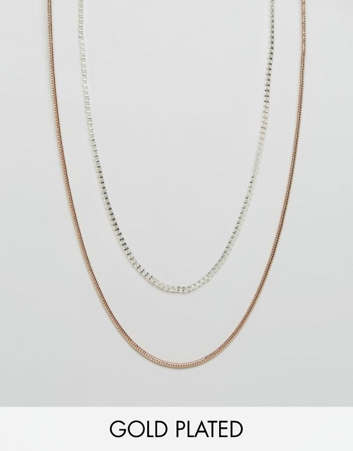 Pilgrim Double Layered Necklace - Gold