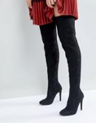 Call It Spring Black Over The Knee Boots - Black