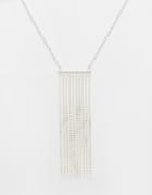 Asos Statement Chain Fringe Necklace - Silver