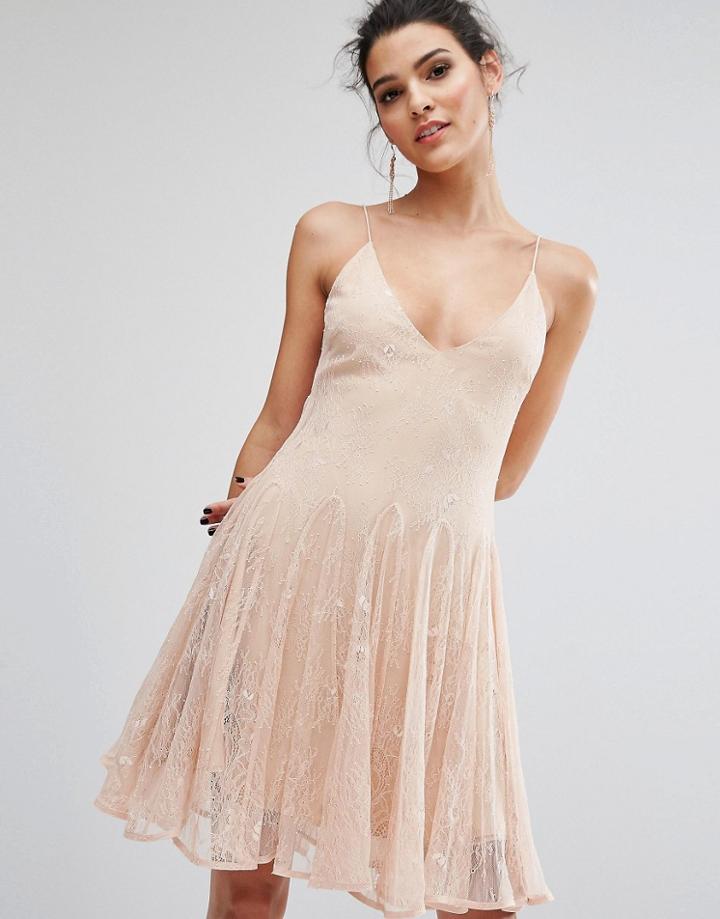 Keepsake Above Water Lace Mini Dress - Pink